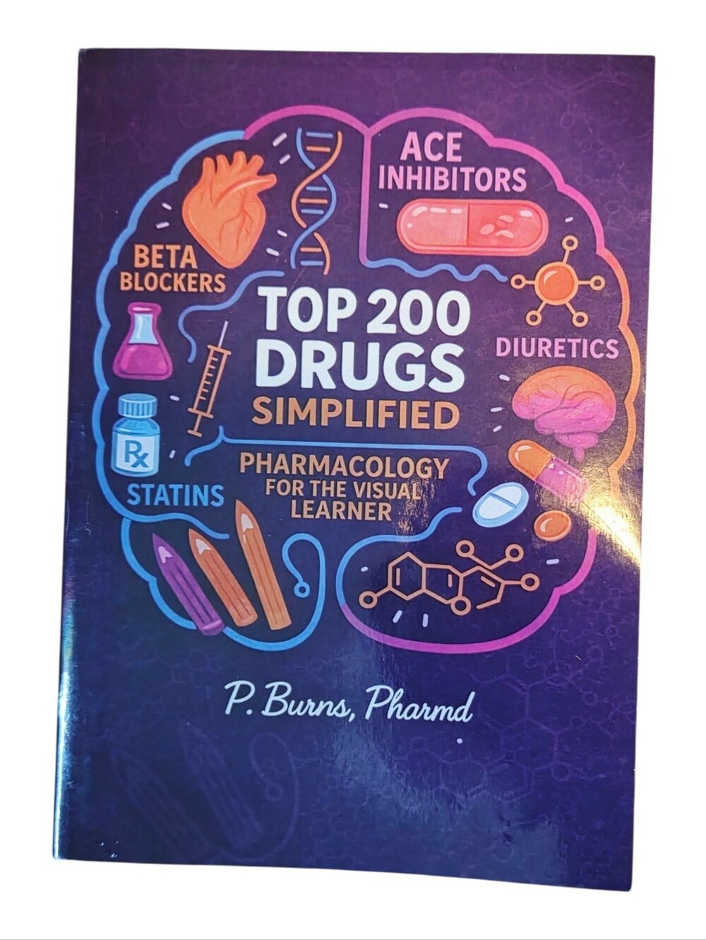 Top 200 Drugs Simplified - Purple Illustrated Pharmacology Guide Nursing School